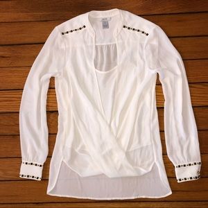 Cache Blouse XS Studded Beaded Top
